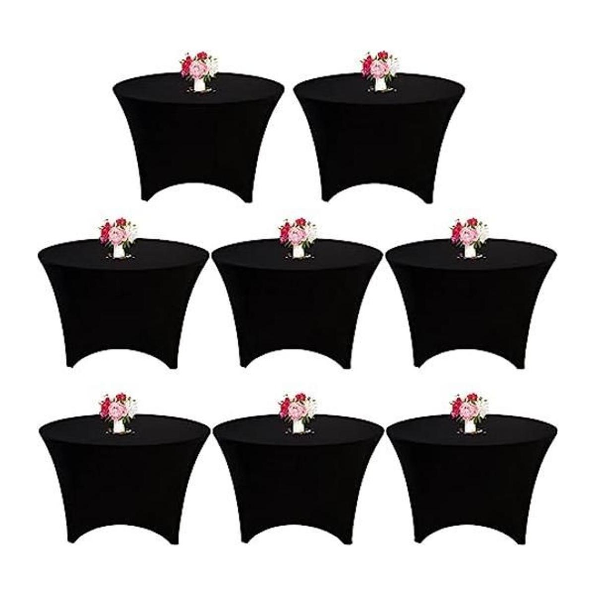 Paquete de 8 manteles redondos de elastano de 6 pies 72