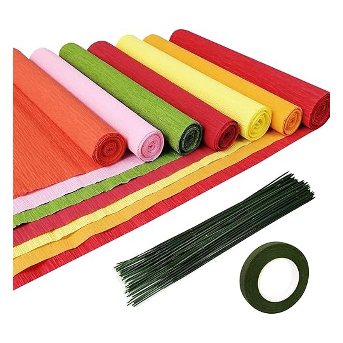 Cieovo Kits de bricolaje de flores de papel crepé 7