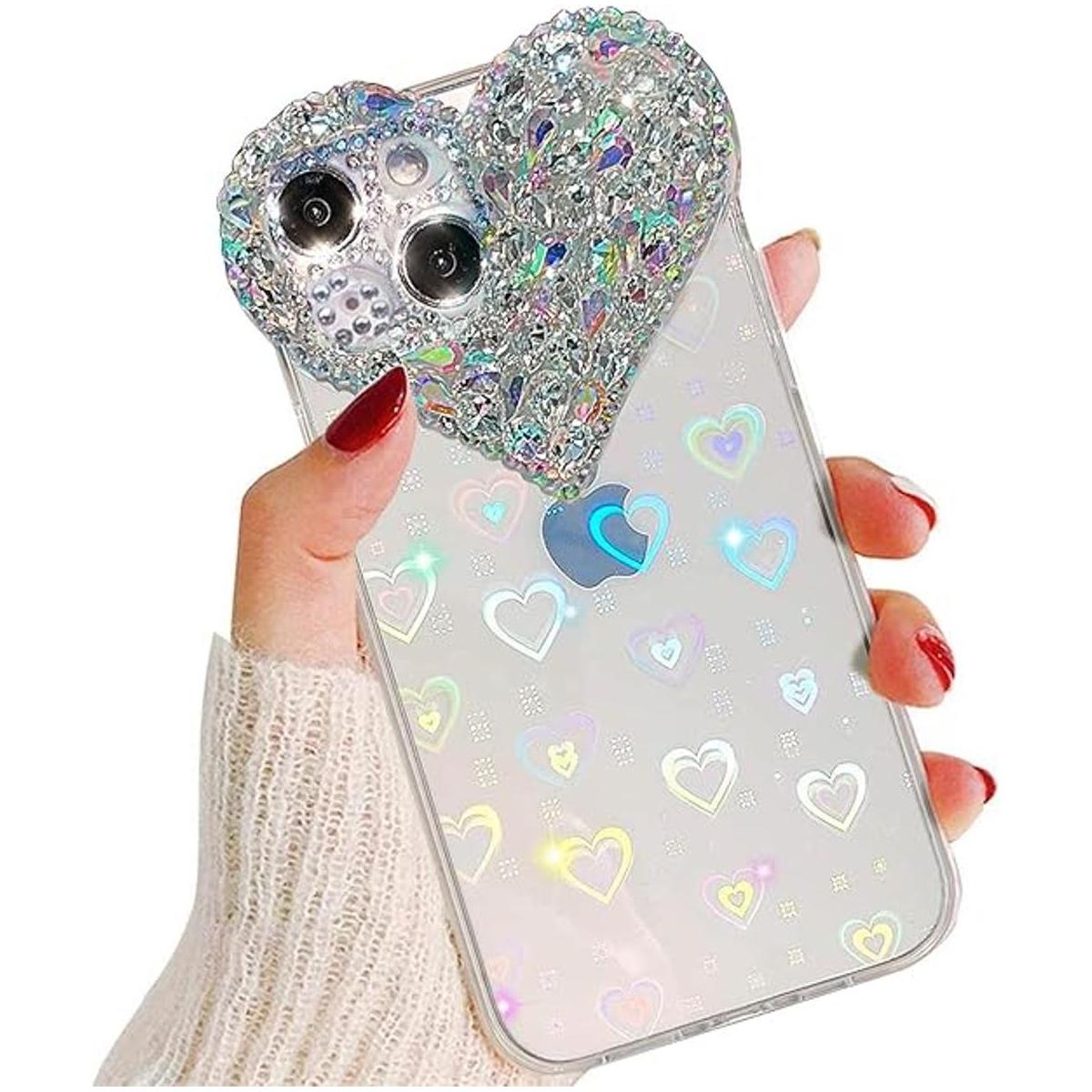 ENYTDMO Funda de lujo para iPhone 14 con diamantes de