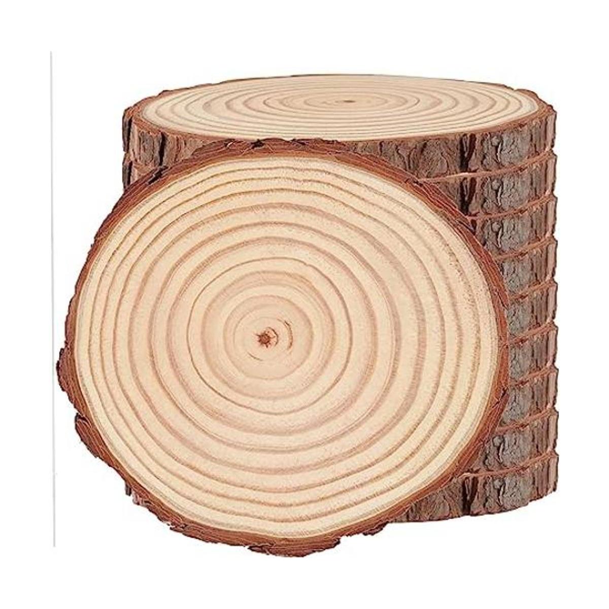 SOUJAP 10 piezas de rebanadas de madera natural de 7 a 8