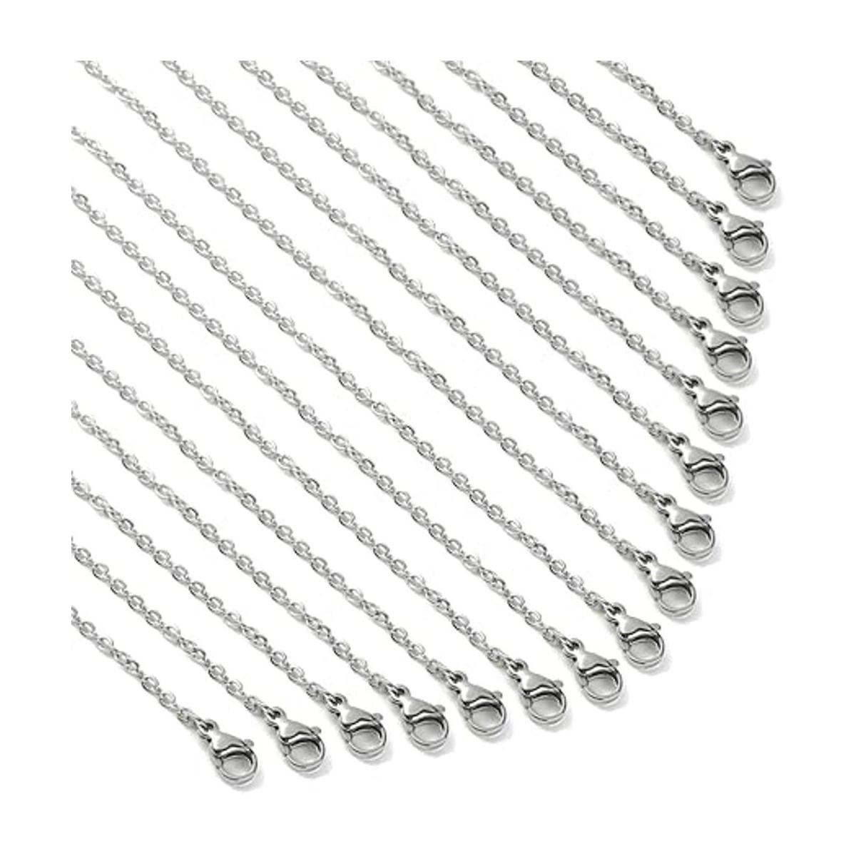 Loprome 32 cadenas de collar de 16 pulgadas cadena de