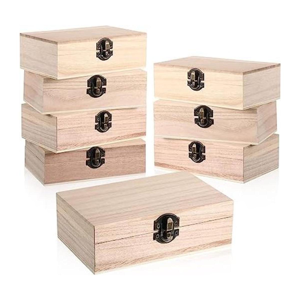Yookeer Cajas de madera sin terminar con tapa con