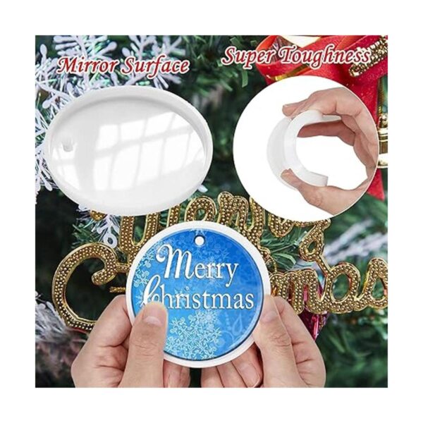 4 moldes de resina de adorno redondo de Navidad de 3