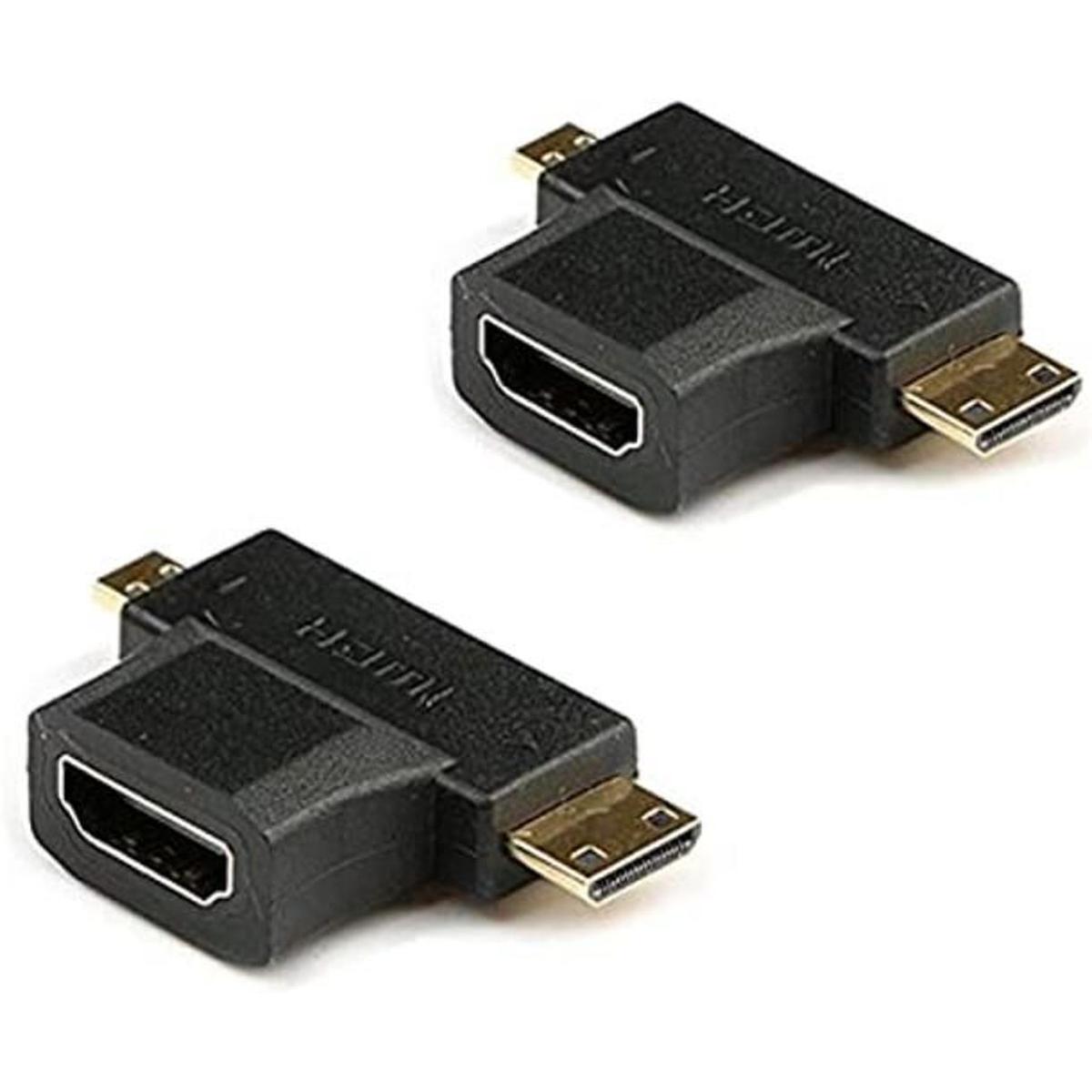 willwin 2pcs 2en1 mini HDMI y micro adaptador HDMI macho a