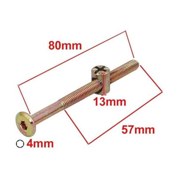 uxcell M6 x 262.5 foot 57 mm. Largo rosca Hex Socket Pan_6