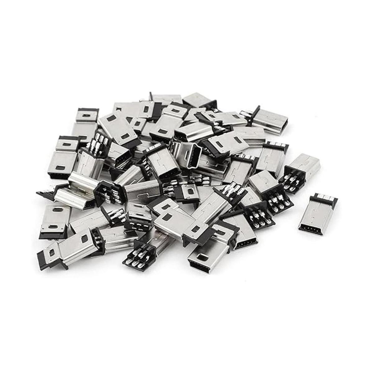uxcell 45pcs mini USB 5pin tipo B macho conector PCB