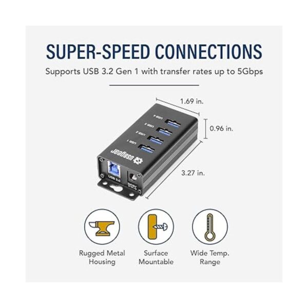 usbgear 4Port USB 3.0 Mountable carga y datos 5 Gbps Hub_2