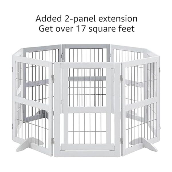 unipaws 6 Panels Extra Wide Freestanding Walk Through Dog_6