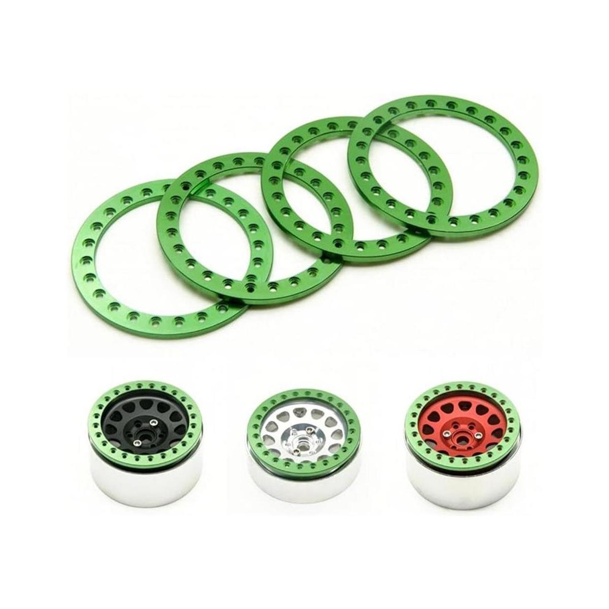 rclions 4pcs Verde Aluminio Rueda de repuesto llanta