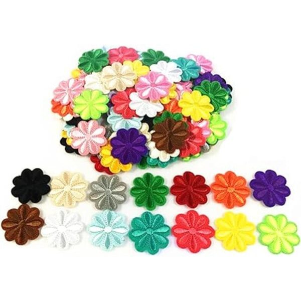 RayLineDo 100 calcomanías de parches de flores pequeñas_2