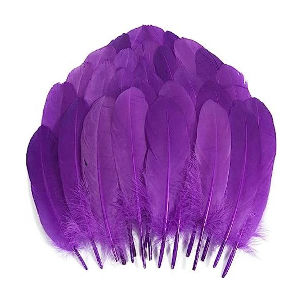 THARAHT 120 plumas de ganso moradas naturales a granel de