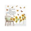 6 hojas de gran girasol mariposa de pared adhesivo de