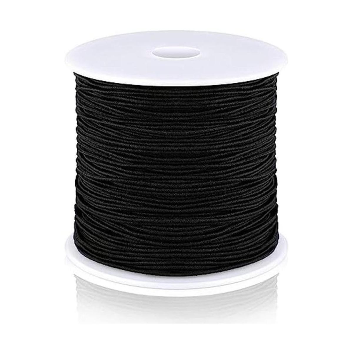 Cuerda elástica negra para pulseras de 0.039 in para hacer