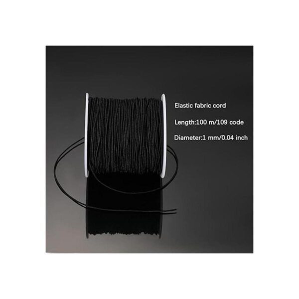 Cuerda elástica negra para pulseras de 0.039 in para hacer