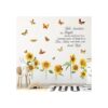 6 hojas de gran girasol mariposa de pared adhesivo de