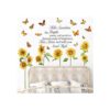 6 hojas de gran girasol mariposa de pared adhesivo de