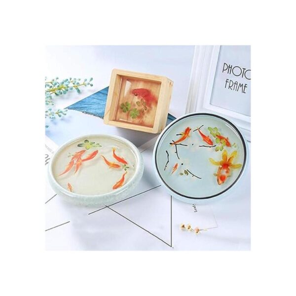 Huture 6 hojas de resina 3D Koi Fish Leaves pintura