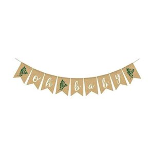 Pancarta para baby shower hojas de eucalipto guirnaldas_1