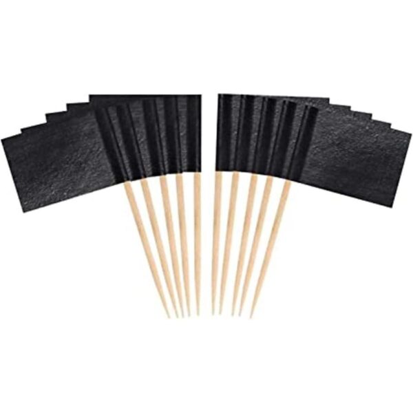 JAVD 100 banderas de palillos de dientes en blanco negro_1