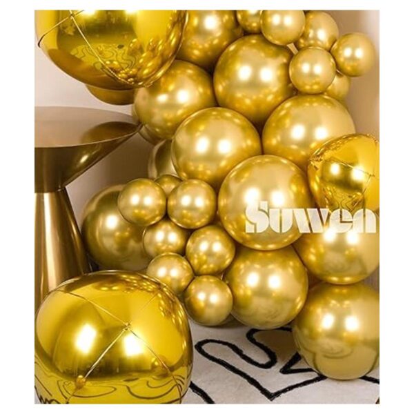 SUWEN Globos metálicos cromados dorados y globos orbz_2