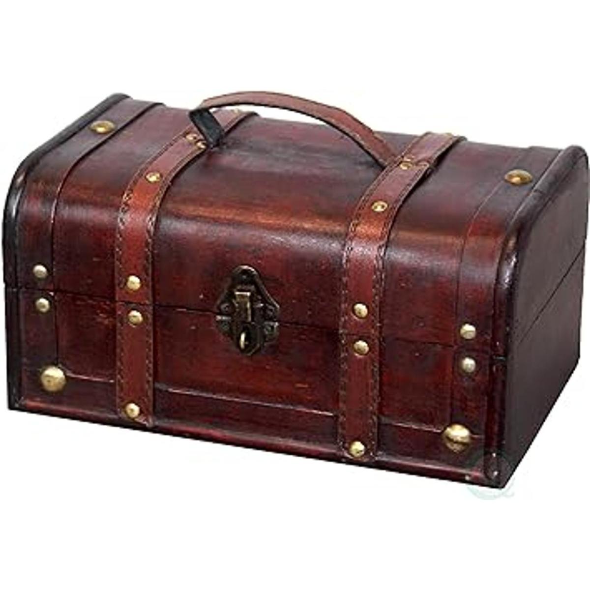 Caja de tesoro decorativa VintiquewiseTM cofre baúl de