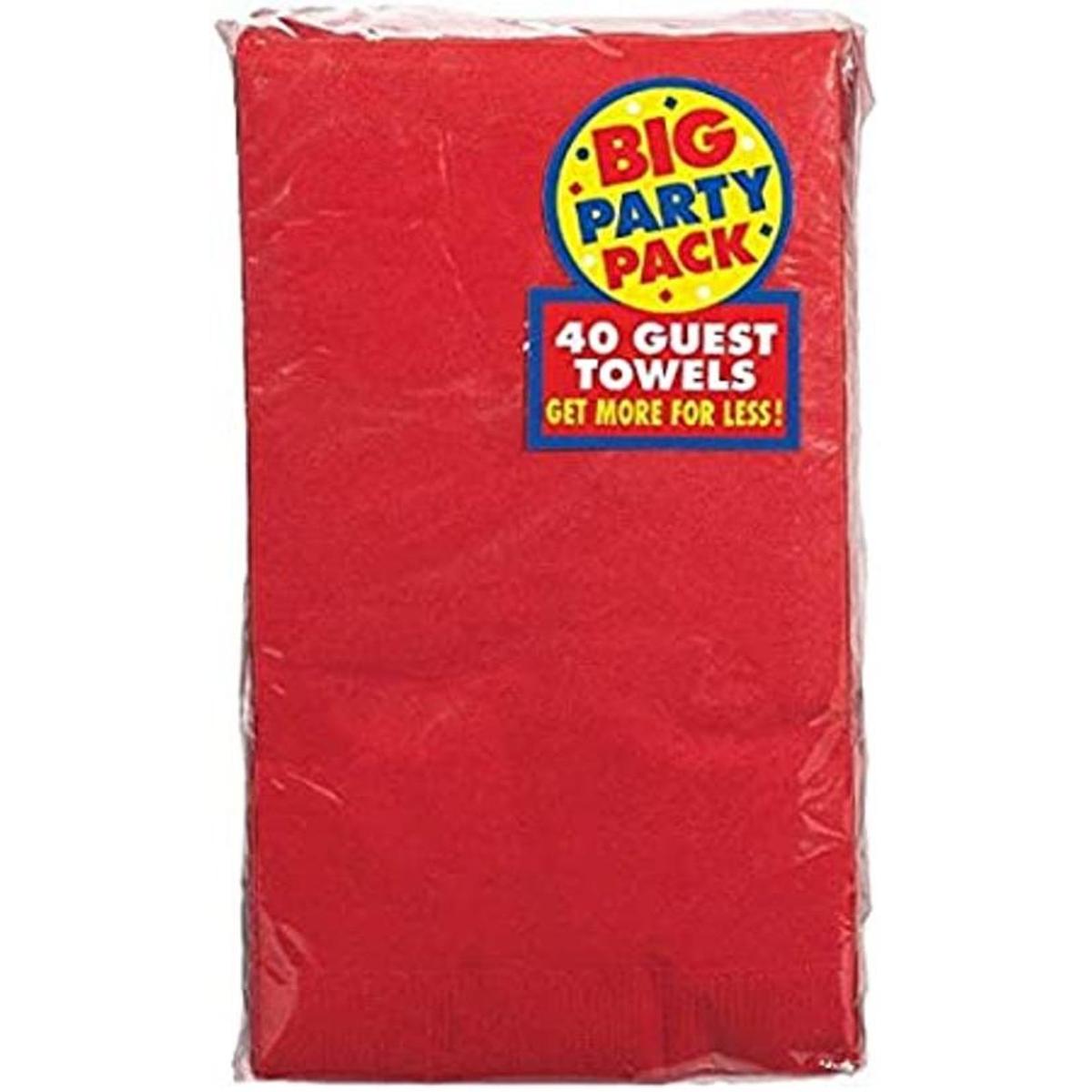 Toalla de invitados de 2 capas color rojo 40 unidades