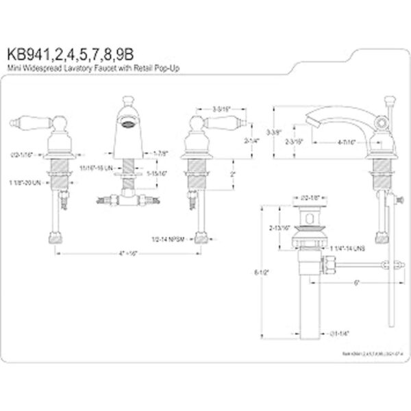 Kingston Brass KB941B Victorian Minigeneralizado grifo de_2