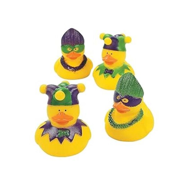 MARDI GRAS DUCKIES DE GOMA Juguetes 12 Piezas_2