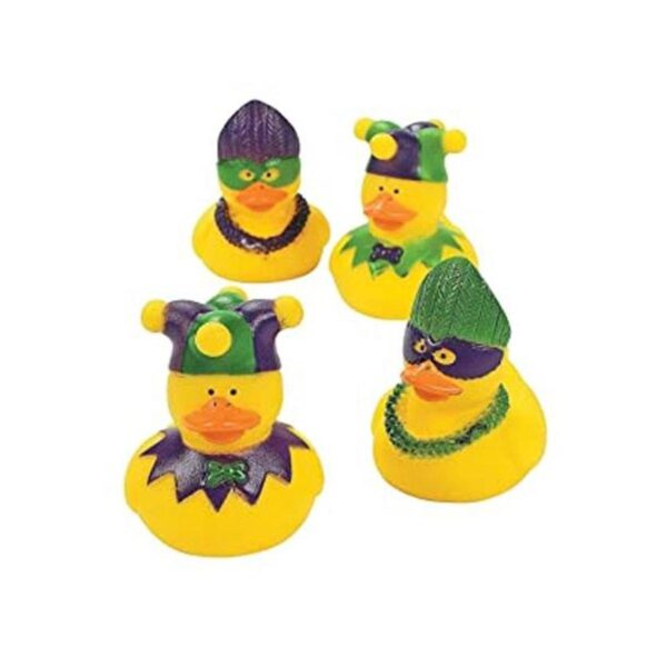MARDI GRAS DUCKIES DE GOMA Juguetes 12 Piezas_1