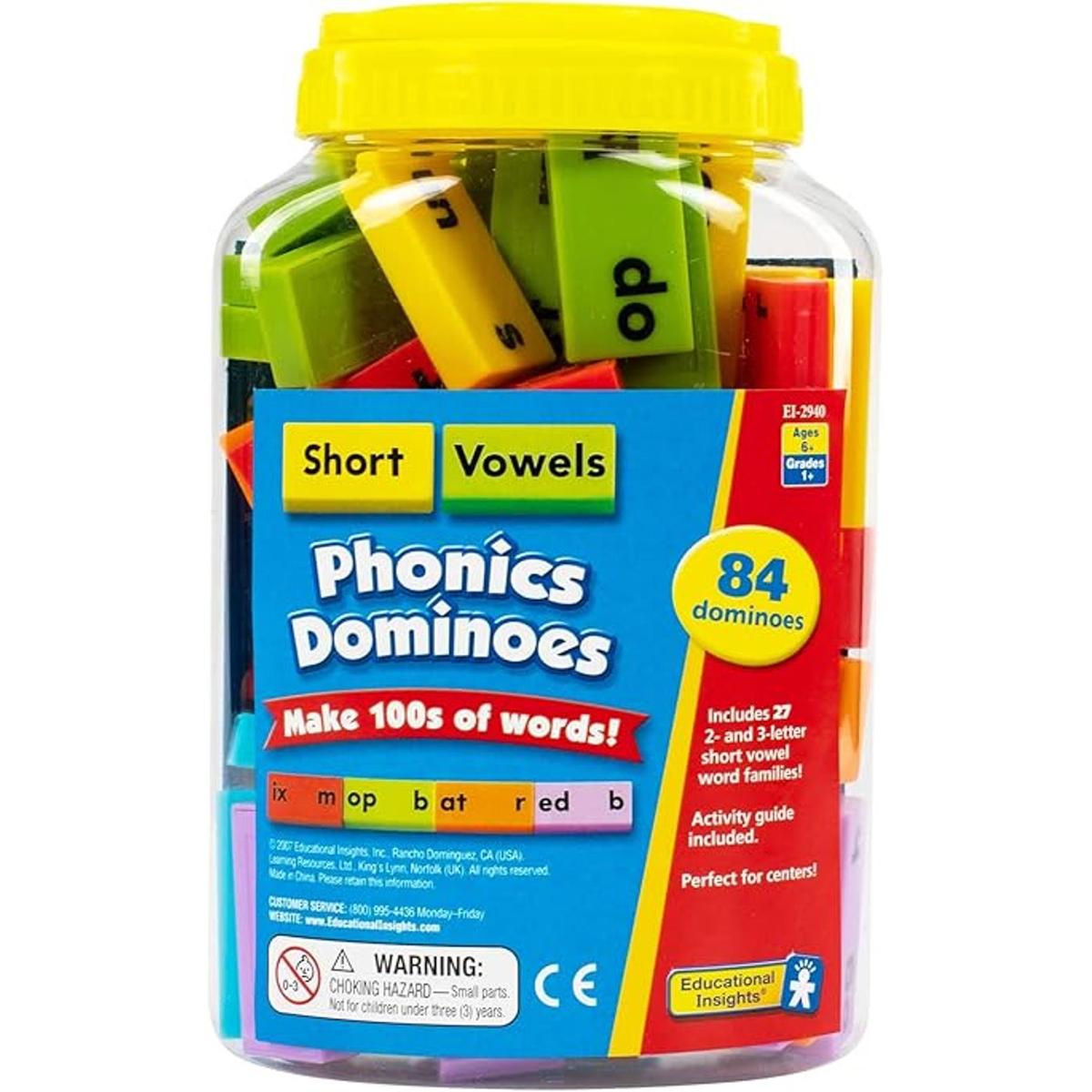 Educational Insights Phonics Dominóes Vocales cortas