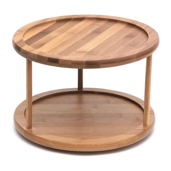 Lipper International Mesa giratoria de bambú de 14_1