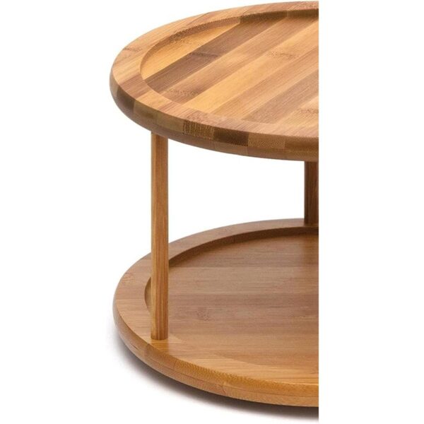 Lipper International Mesa giratoria de bambú de 14_3