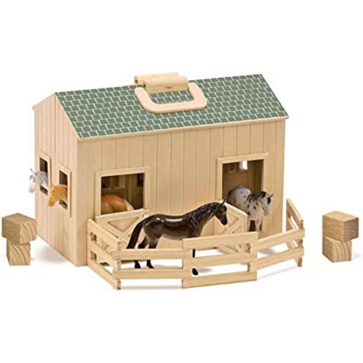 Melissa Doug Fold and Go Casa de muñecas estable de
