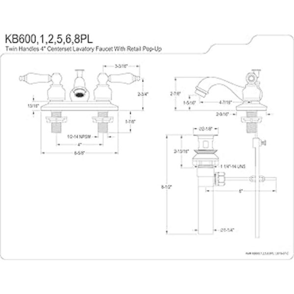 Kingston Brass KB602PL Restoration Grifo de lavabo con_2