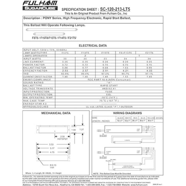 Fulham Lighting SC120213LT5 SugarCube Electronic 1 o 2_2