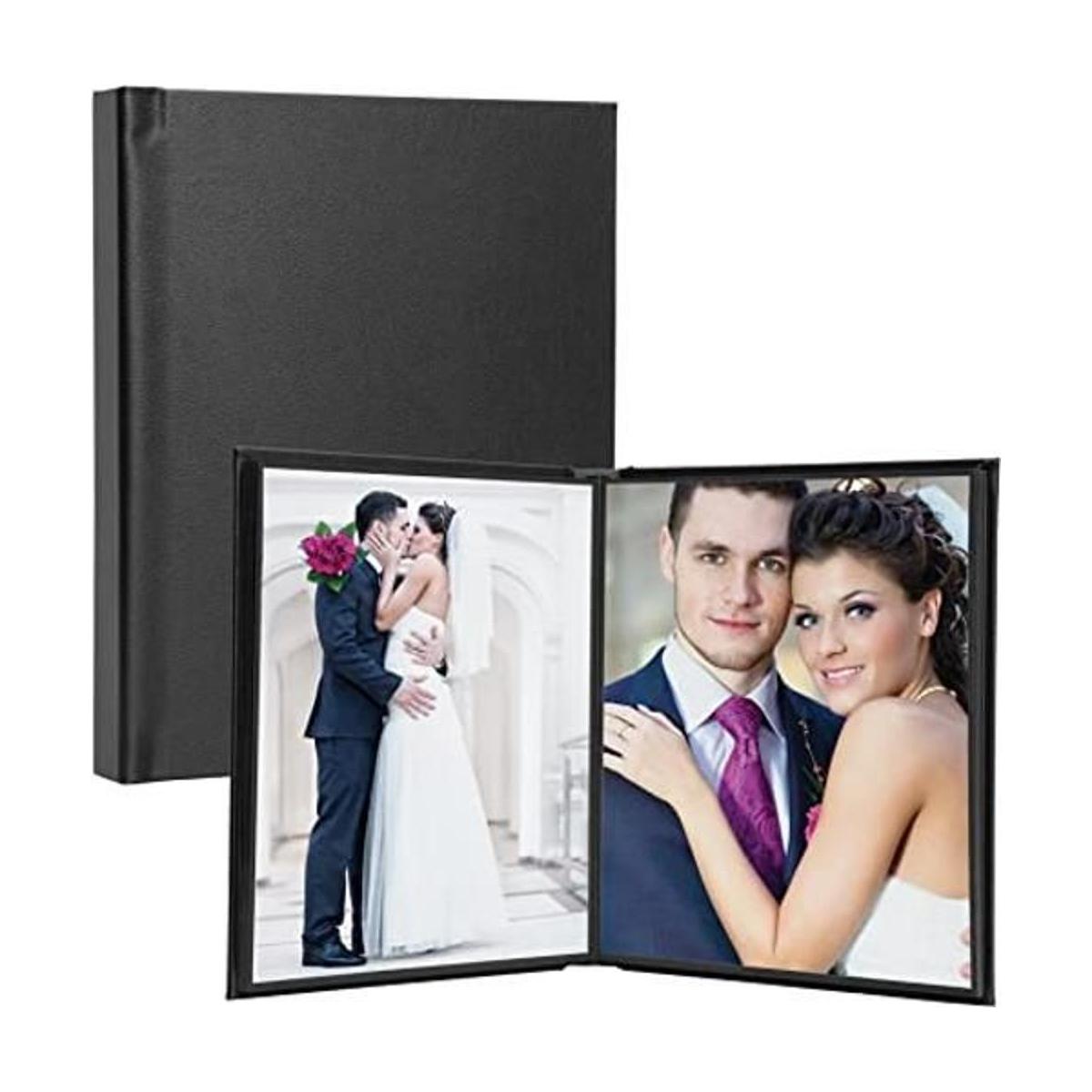 lbum de fotos autoadhesivas de cuero negro de 8 x 10