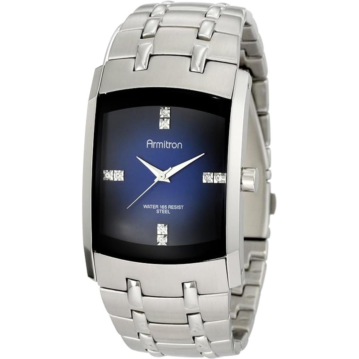 Armitron Reloj de acero inoxidable con detalles de cristal