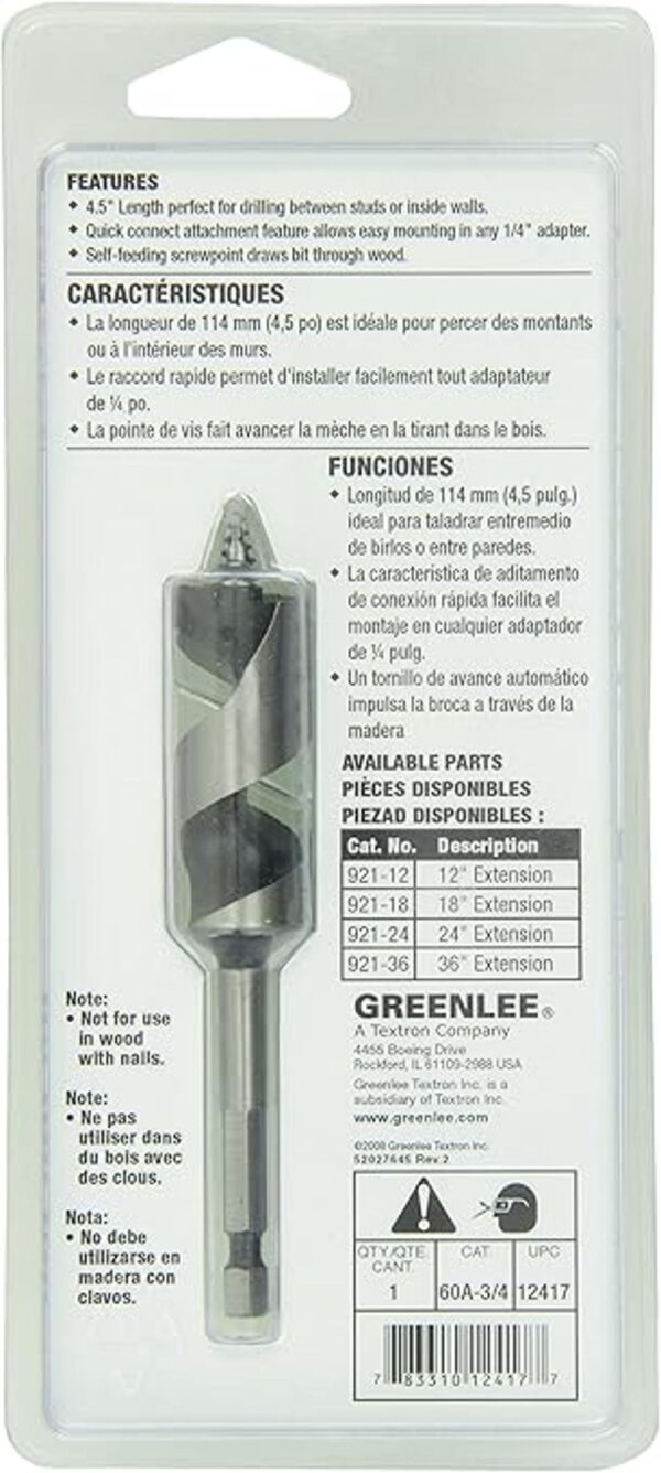 Greenlee Broca barrena cambio rápido 34A fabricación_4