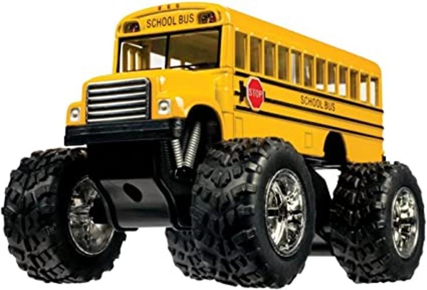 RI Novedad Diecast Metal Escuela Bus Big Wheel Monster