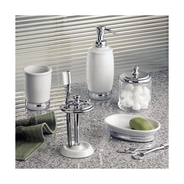 iDesign York Tarro de cristal para tocador de baño para_2