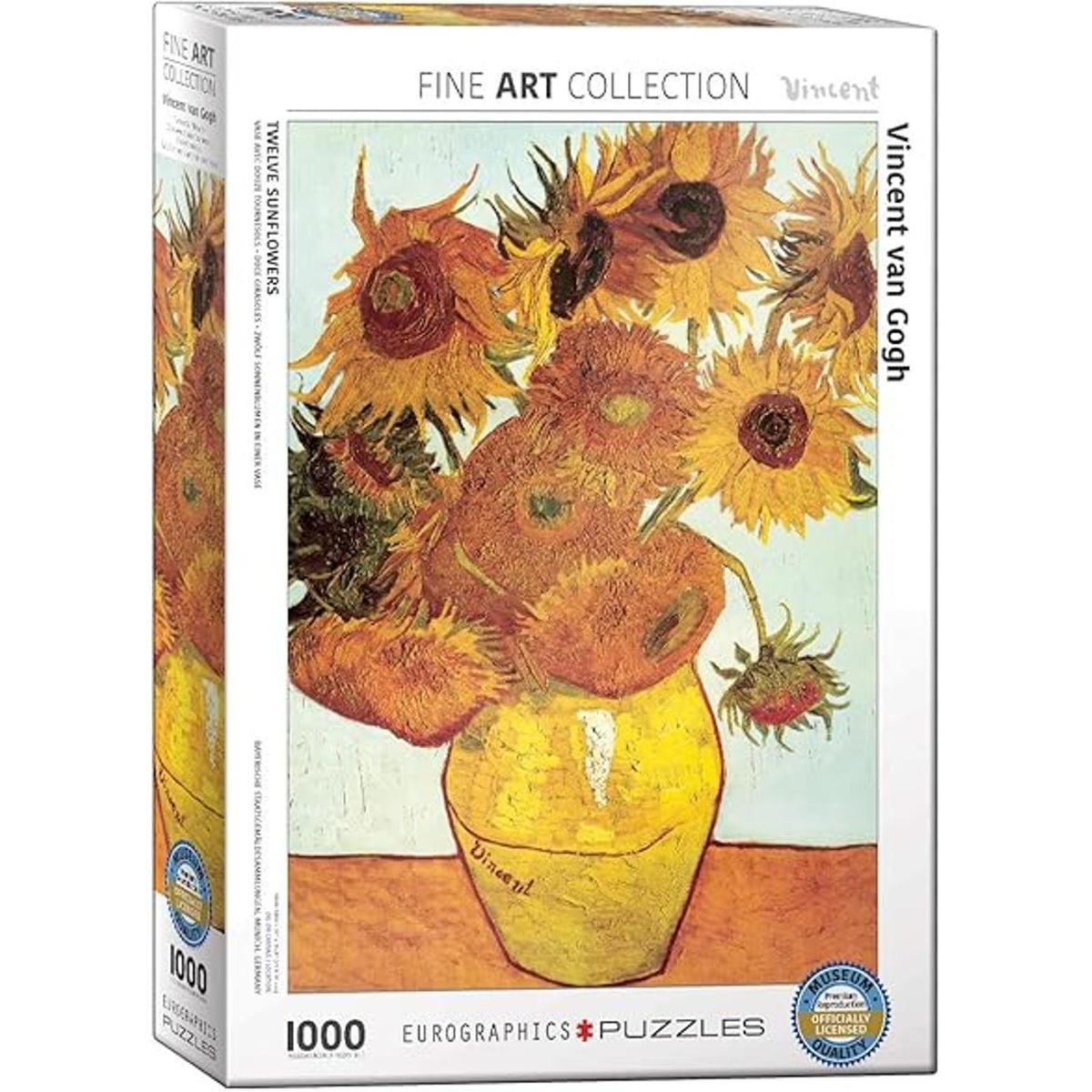 Eurographics Doce girasoles por Van Gogh 1000 piezas Puzzle