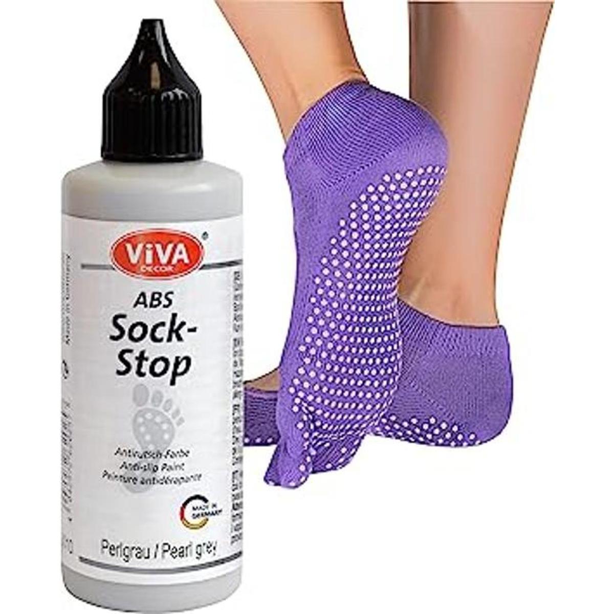 Viva Decor Calcetín Stop antideslizante gris perla líquido