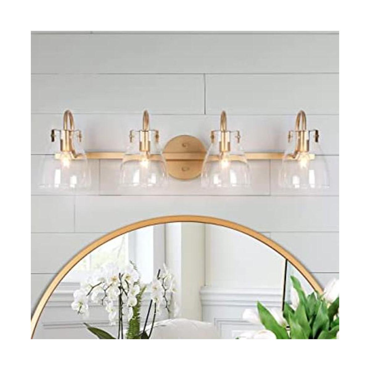 KSANA Lámparas de baño doradas modernas luces de tocador