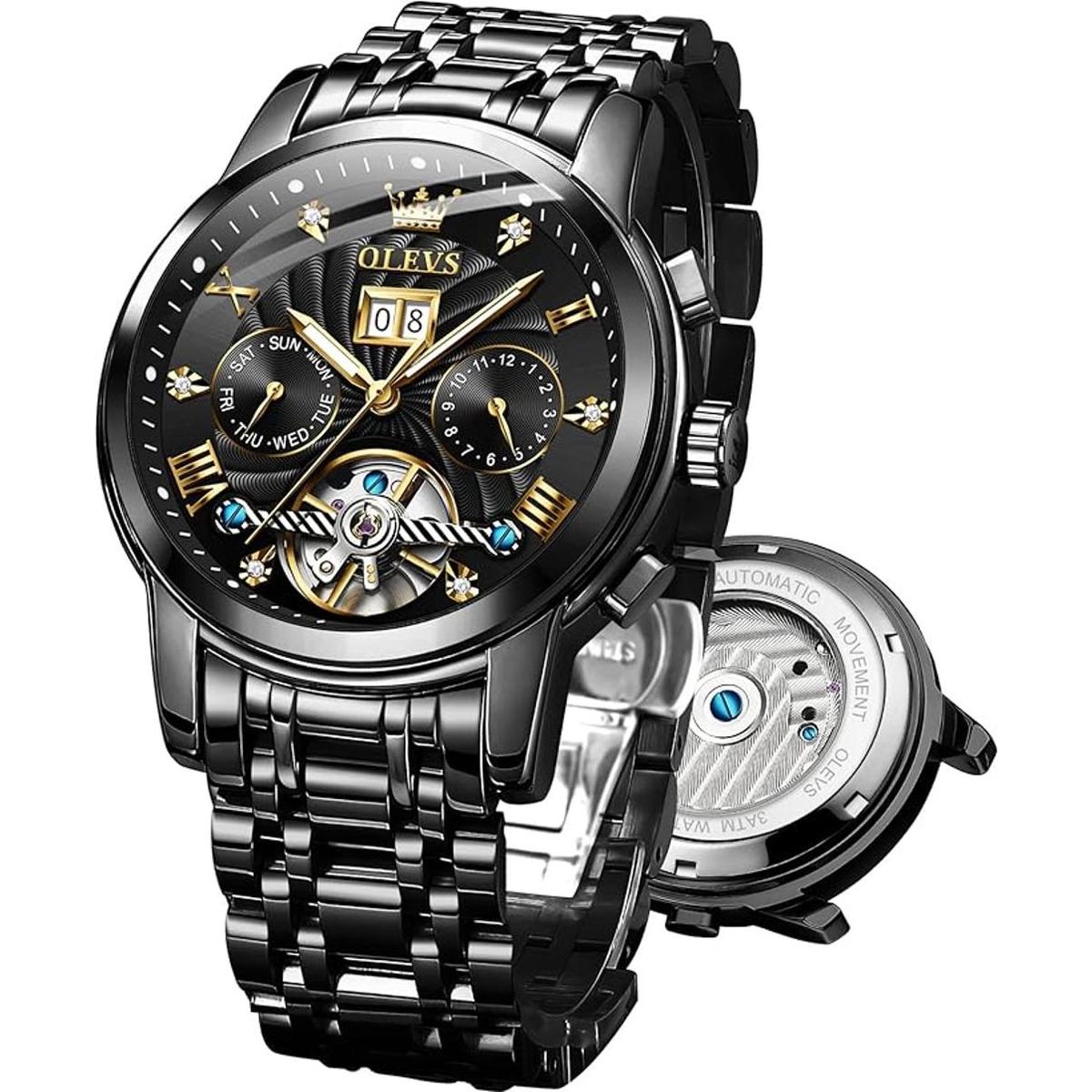 OLEVS Watches Men Self Winding Skeleton Watch for Men No