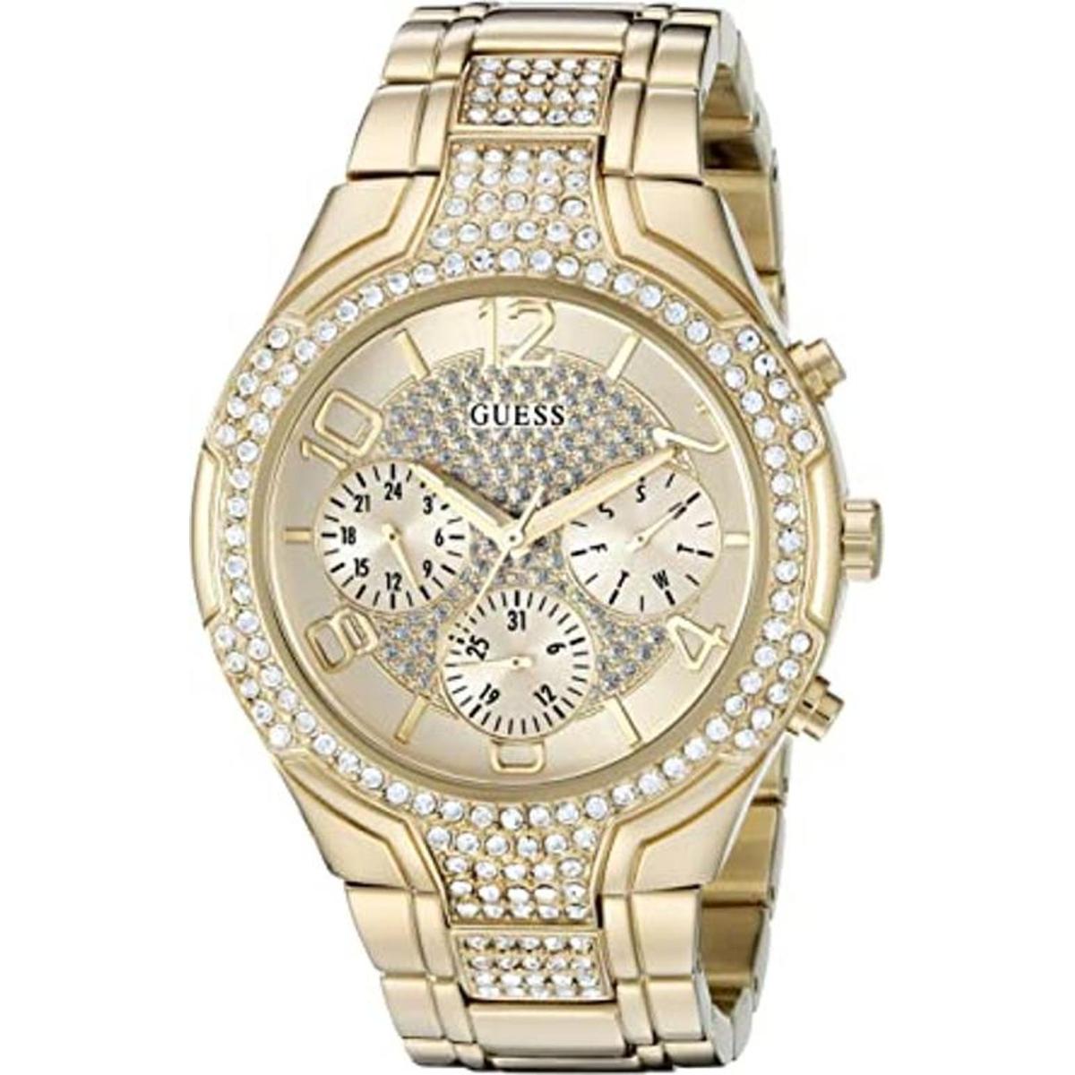 GUESS Reloj deportivo dorado brillante
