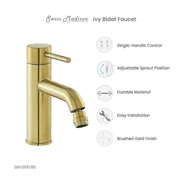 Ivy Bidet Grifo en oro cepillado