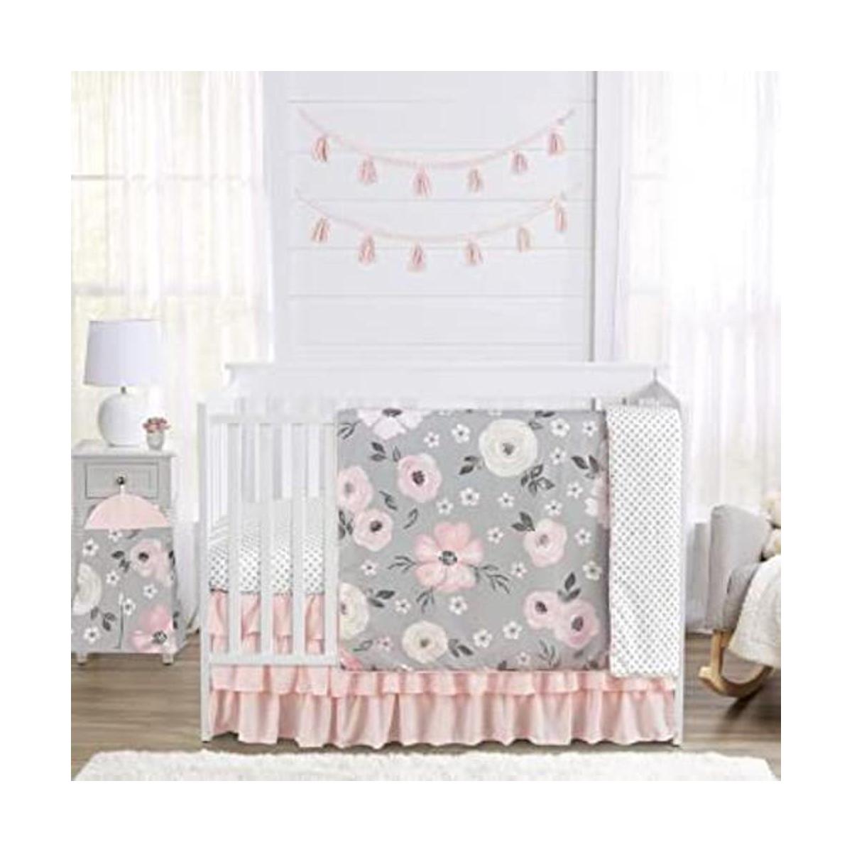 Sweet Jojo Designs Juego de ropa de cama de cuna floral en