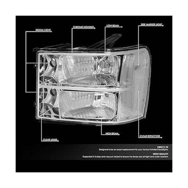 DNA Motoring HLOHGMCSIE07CHCL1 Faros de repuesto cromados_2