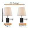 Juego de 2 apliques de pared negros modernos con pantalla_3