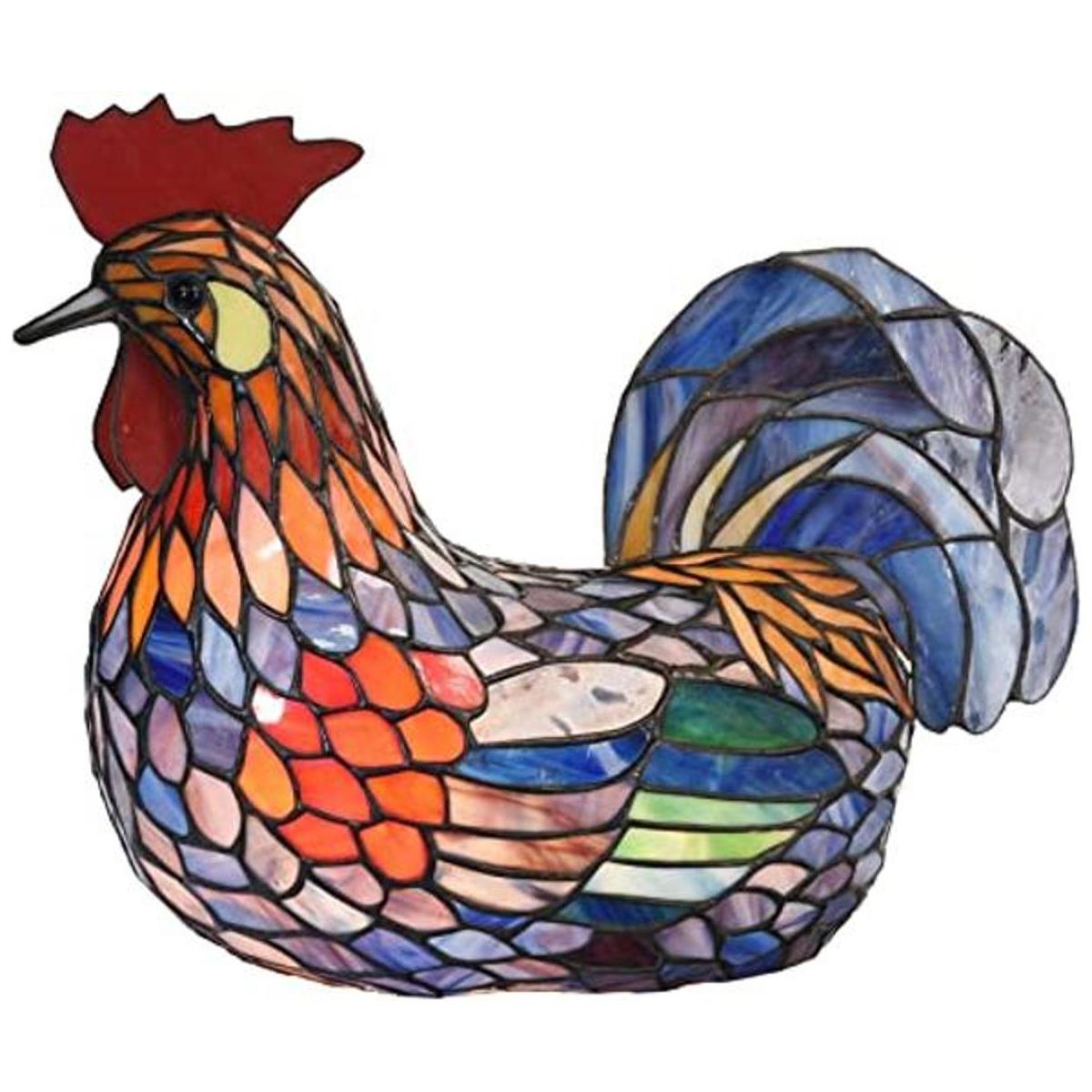 Bieye L10834 Lámpara de mesa decorativa de gallo colorido